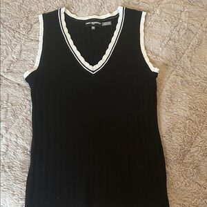 Karl Lagerfeld Black Tank Top with White Trim